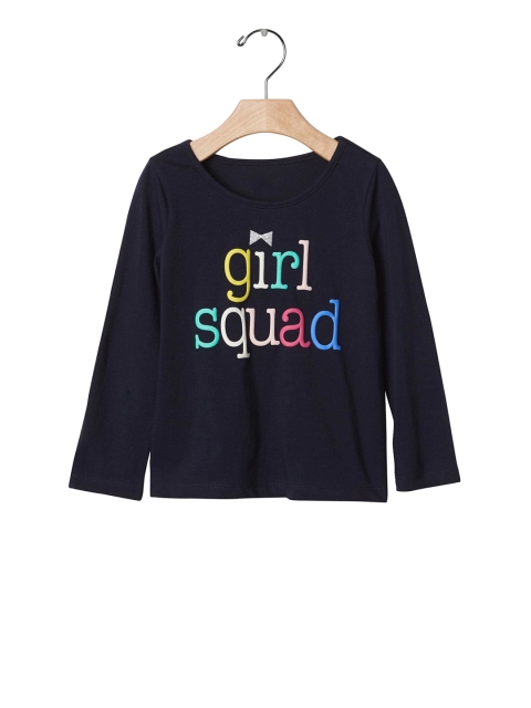 

GAP Girls Blue Glitter Graphic Long Sleeves T-Shirt