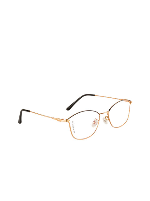 

Clark N Palmer Women Gold-Toned Solid Full Rim Square Frames CNP-G9055-C82