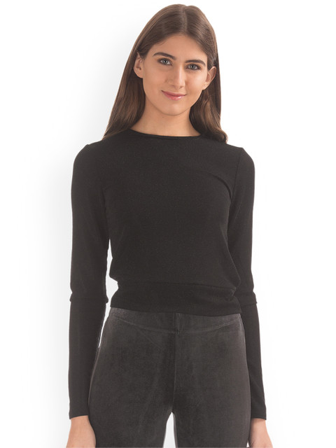 

Aeropostale Women Black Solid Top