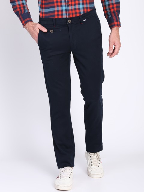 

LA LOFT Men Navy Blue Regular Fit Solid Chinos