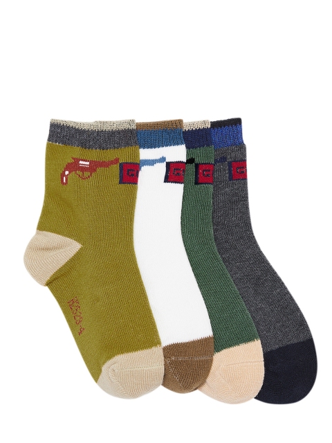 

Camey Kids Pack of 4 Patterned Above Ankle-Length Socks, Multi