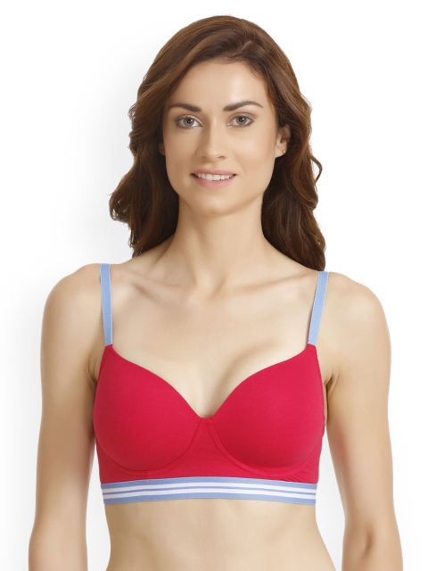 

Zivame Pink Solid Non-Wired Non Padded T-shirt Bra