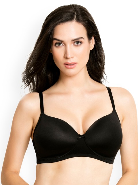 

Zivame Black Solid Underwired Lightly Padded T-shirt Bra
