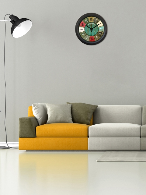 

RANDOM Multicoloured Round Colourblocked Analogue Wall Clock, Multi