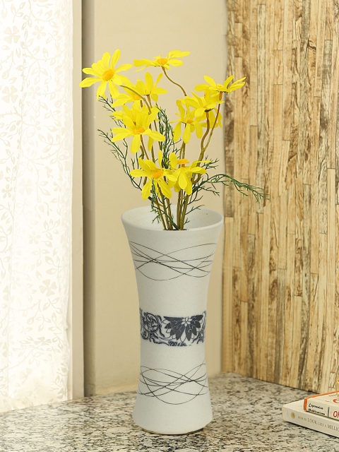 

Aapno Rajasthan White & Blue Ceramic Flower Vase