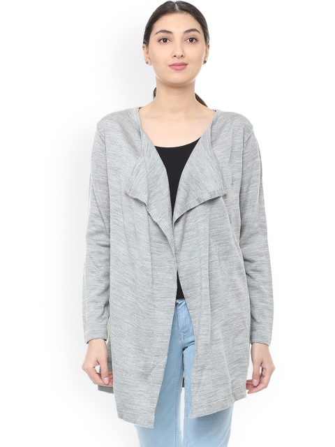 

Allen Solly Woman Grey Self Design Open Front Shrug