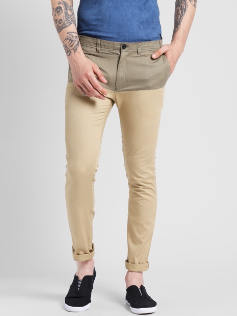 

LA LOFT Men Beige Regular Fit Self Design Chinos