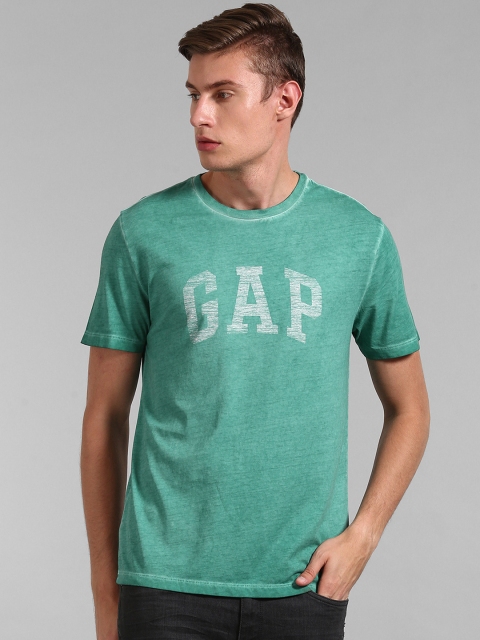 

GAP Men Green Pigment Dyed Logo T-shirt