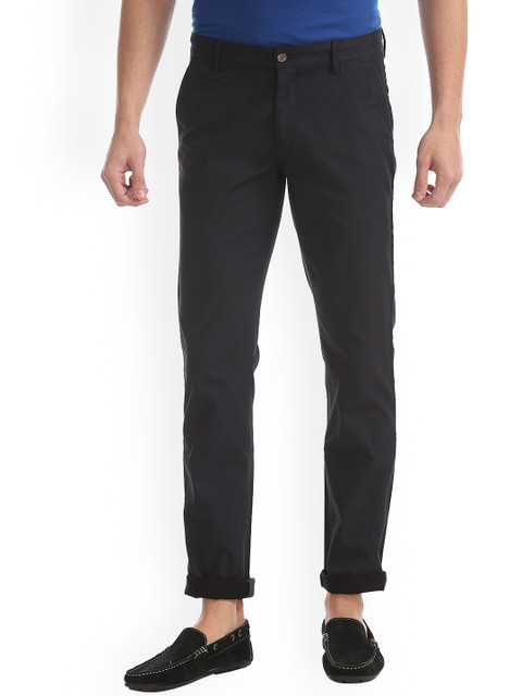 

Arrow Sport Men Charcoal Slim Fit Solid Regular Trousers