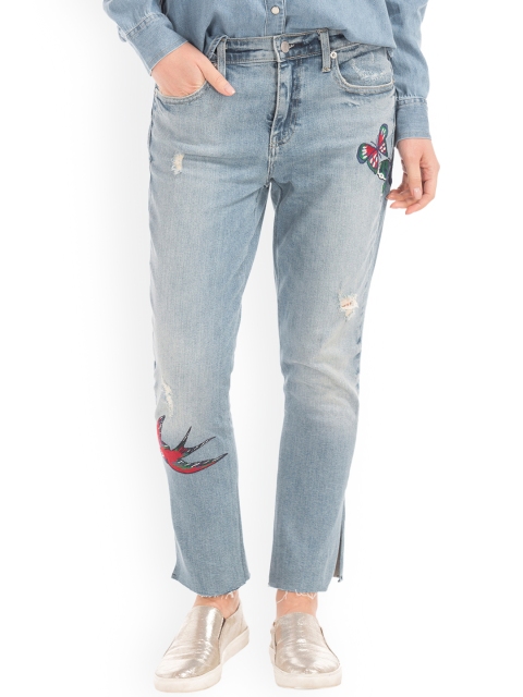 

GAP Women Blue Regular Fit Authentic 1969 Embroidered Best Girlfriend Jeans