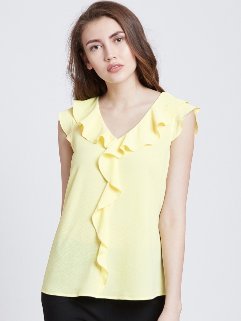 

MAGRE Women Yellow Solid Top