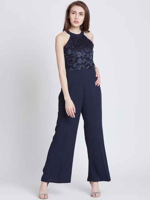 

MAGRE Women Navy Blue Solid Basic Jumpsuit