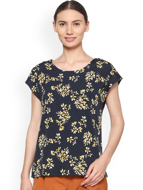 

Allen Solly Woman Women Navy Blue Printed Top