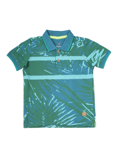 

Allen Solly Junior Boys Green Printed Polo Collar T-shirt