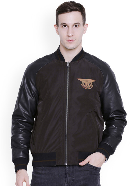 

Justanned Men Brown Colourblocked Bomber
