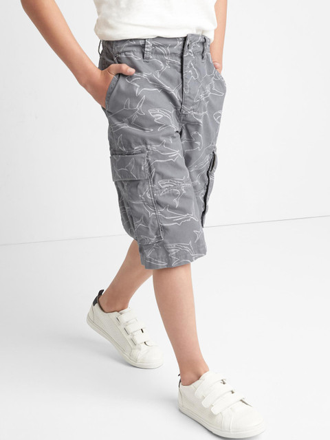 

GAP Boys Grey Shark Print Ranger Shorts