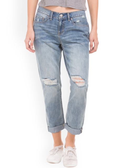 

Aeropostale Women Blue Relaxed Fit Low-Rise Mildly Distressed Jeans