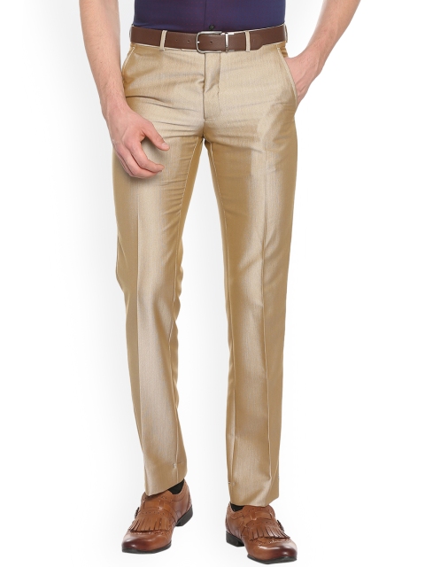 

Van Heusen Men Khaki Slim Fit Solid Formal Trousers