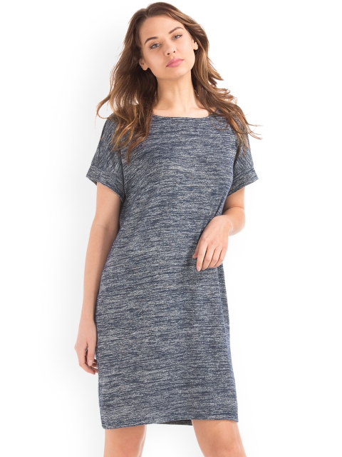 

GAP Women Blue Softspun Knit Tee Dress, Grey