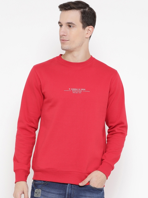 

Richlook Men Red Solid Sweatshirt