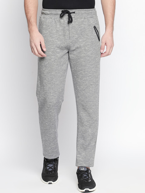 

AVOQ Men Grey Striped Slim Fit Track Pants