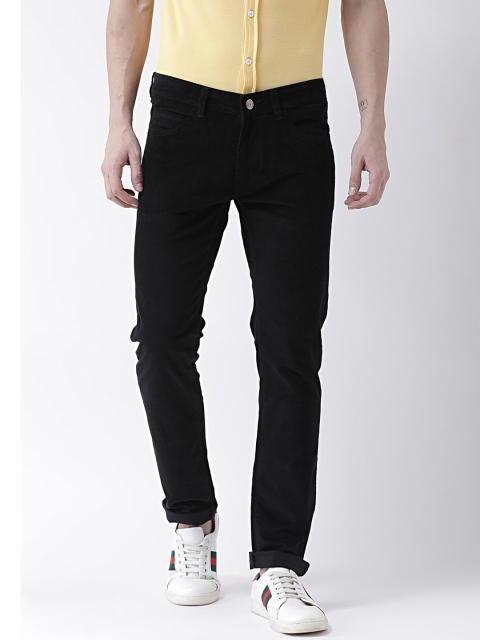 

FEVER Men Black Slim Fit Solid Regular Trousers