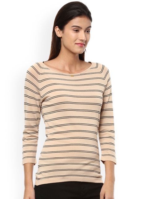 

Allen Solly Woman Women Beige Striped Top