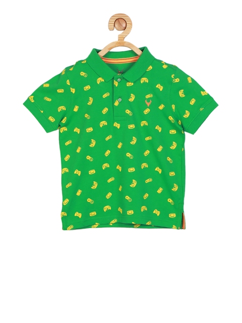 

Allen Solly Junior Boys Green Printed Polo Collar T-shirt