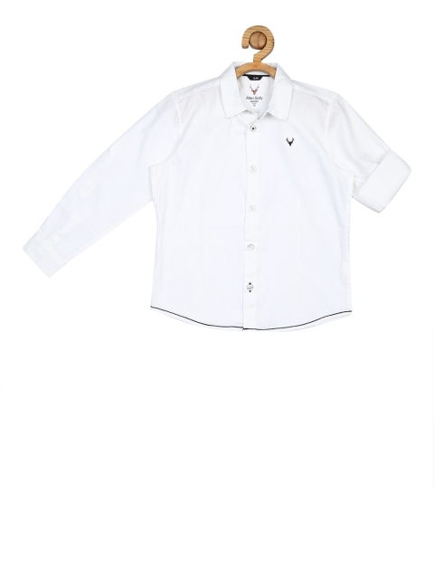 Allen Solly Junior Boys White Slim Fit Solid Casual Shirt