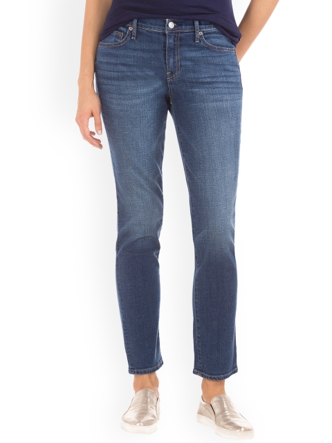 

GAP Women Blue Washwell Mid Rise Real Straight Jeans