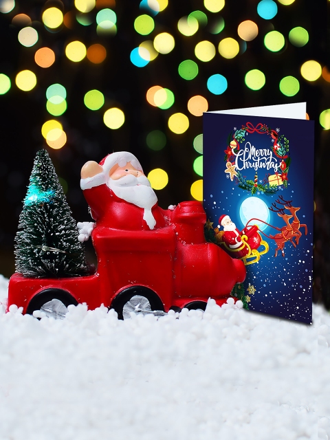 

Archies Pack of 2 Fancy Santa Claus Showpiece & Greeting Card, Multi