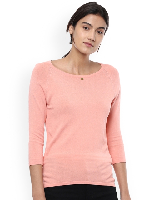 

Allen Solly Woman Women Peach-Coloured Solid Top