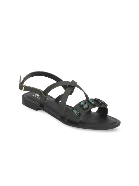 

Mode by Red Tape Women Green Solid Open Toe Flats