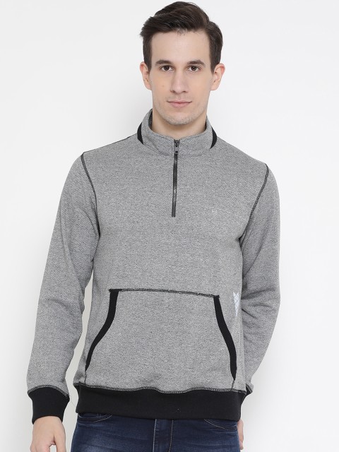 

Richlook Men Grey Solid Sweatshirt