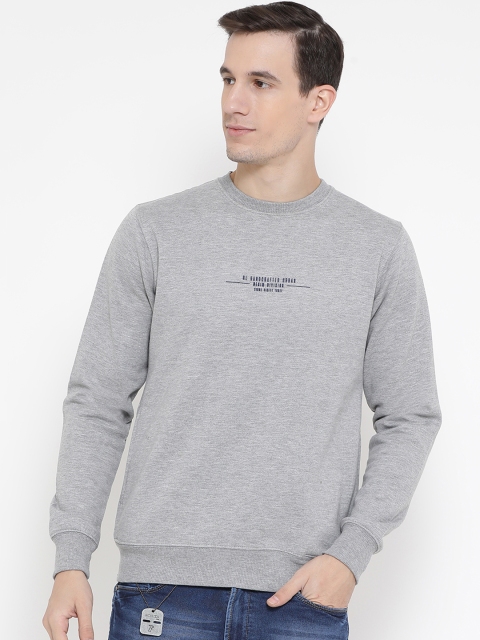 

Richlook Men Grey Solid Sweatshirt