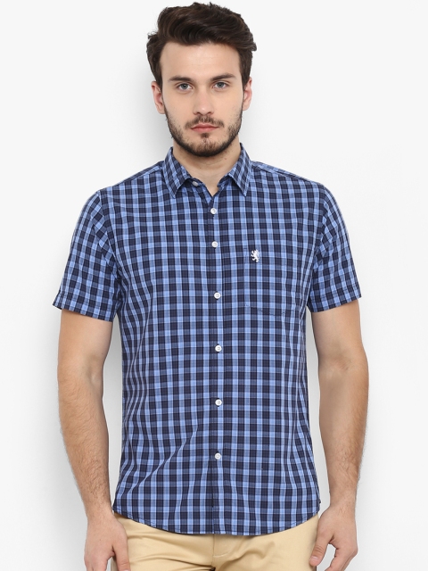 

Red Tape Men Blue Regular Fit Checked Casual Shirt
