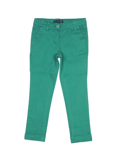 

Allen Solly Junior Girls Green Regular Fit Solid Regular Trousers