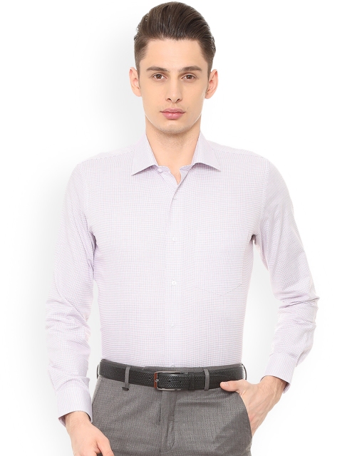 

Van Heusen Men White & Blue Slim Fit Checked Formal Shirt