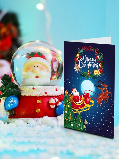

Archies Pack of 2 Fancy Santa Claus Showpiece & Greeting Card Combo, Multi