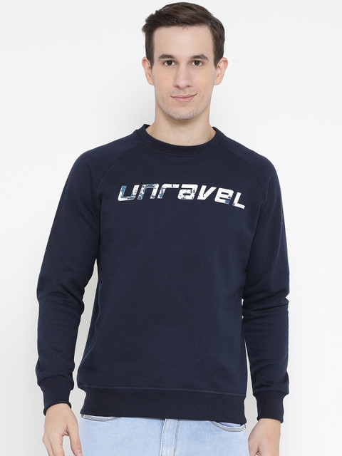 

Richlook Men Navy Blue Solid Sweatshirt