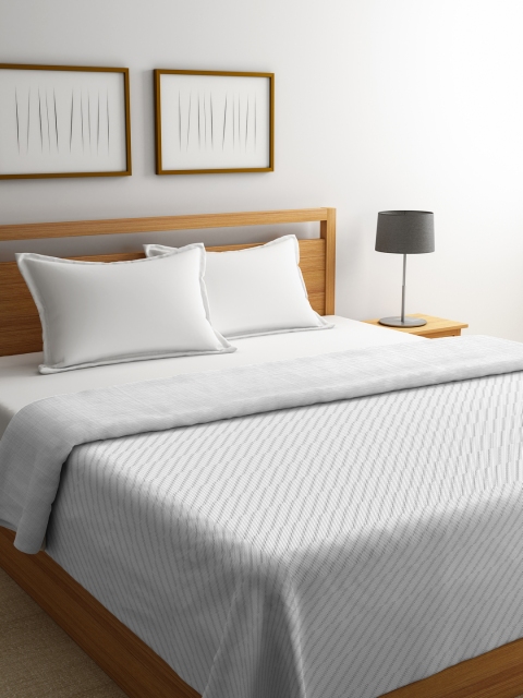 

Portico New York Off-White Striped AC Room 150 GSM Double Bed Comforter