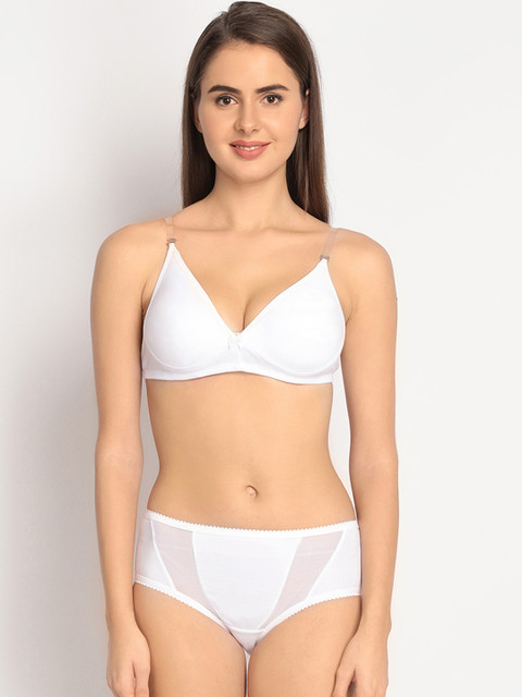 

Clovia White Lingerie Set COMBBP01438B