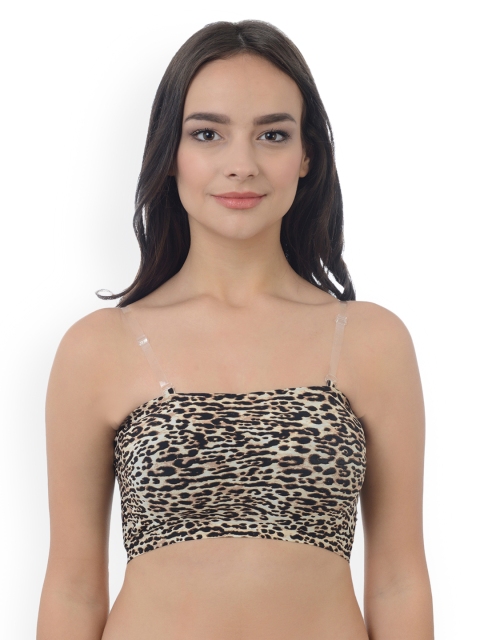 

Da Intimo Brown Printed Non-Wired Lightly Padded Bandeau Bra DI1143