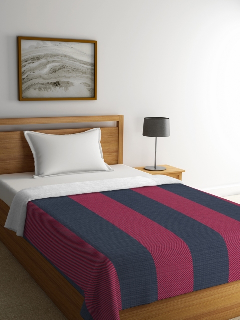 

Portico New York Red & Navy Blue Striped AC Room 150 GSM Single Bed Comforter