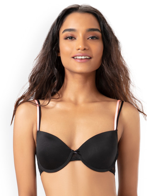 

PrettySecrets Black Lace Underwired Lightly Padded T-shirt Bra BA18A002-BLCK-BA18A002