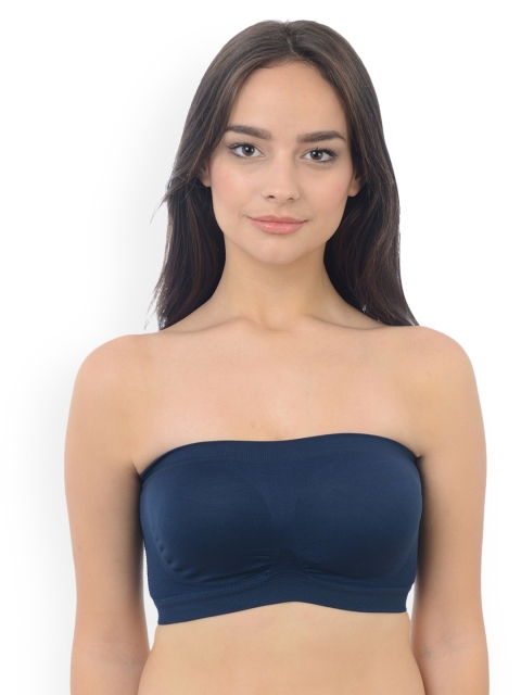 

Da Intimo Navy Blue Solid Non-Wired Non Padded Bandeau Bra DI1149