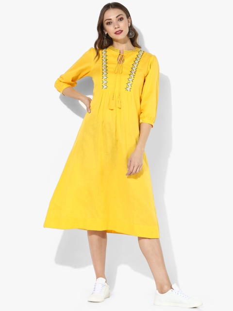 

Sangria Women Yellow Embroidered Anarkali Kurta