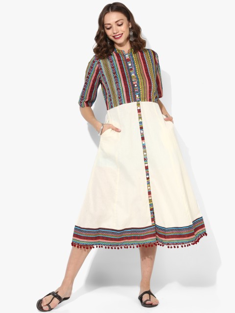 

Sangria Women Off-White Printed Anarkali Kurta