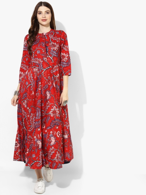 

Sangria Women Red Printed Maxi Dress