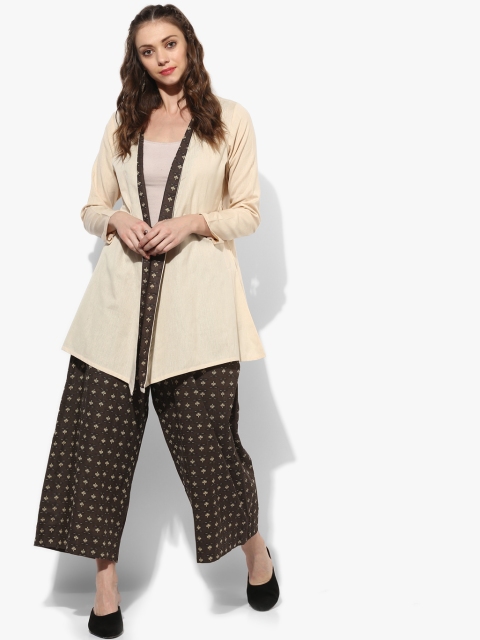 

Sangria Women Beige & Brown Shrug with Palazzos